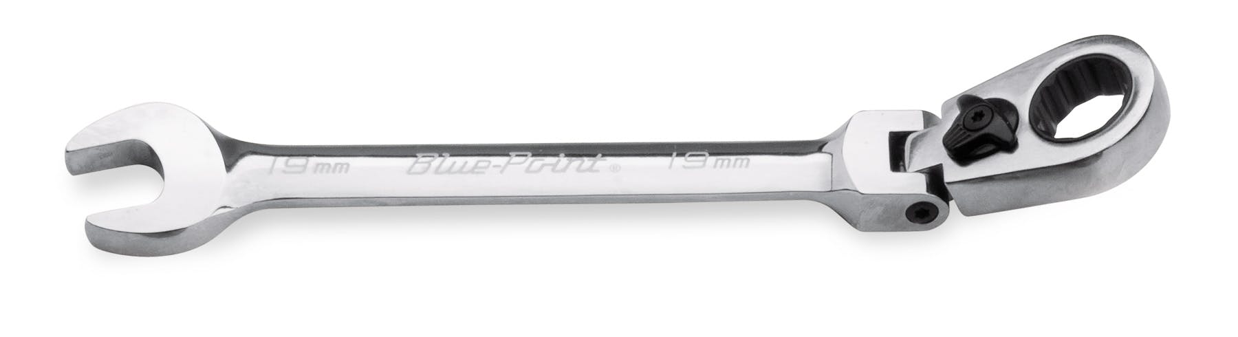 19 mm 12-Point Metric 15° Offset Flex-Head Ratcheting Box/Open-End Wrench (Blue-Point®) | BOERMF19A 19 mm 12-Point Metric 15° Offset Flex-Head Ratcheting Box/Open-End Wrench (Blue-Point®) | BOERMF19A